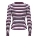 ONLY Val langærmet stribet bluse -  Fig / Dusty blue