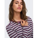 ONLY Val langærmet stribet bluse -  Fig / Dusty blue