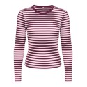 ONLY Val langærmet stribet bluse - Fig / Pale lilac