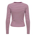 ONLY Val langærmet stribet bluse - Fig / Pale lilac