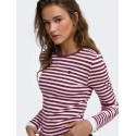 ONLY Val langærmet stribet bluse - Fig / Pale lilac