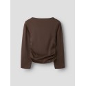 NAME IT KIDS Nabella langærmet bluse - Chocolate Brown