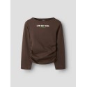 NAME IT KIDS Nabella langærmet bluse - Chocolate Brown