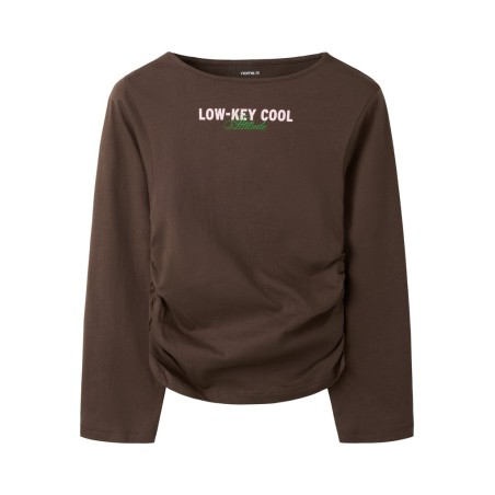 NAME IT KIDS Nabella langærmet bluse - Chocolate Brown