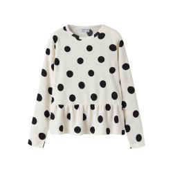 NAME IT KIDS Namsa langærmet bluse - Antique White (antal)