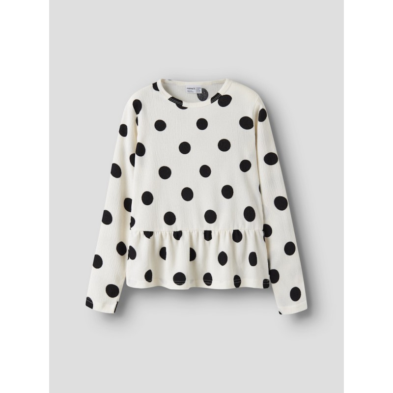 NAME IT KIDS Namsa langærmet bluse - Antique White