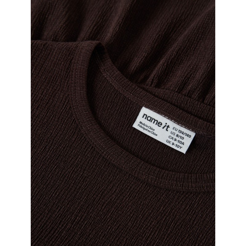 NAME IT KIDS Namsa langærmet bluse - Chocolate Plum