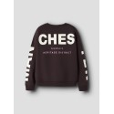 NAME IT KIDS Nokki langærmet sweatshirt - Chocolate Plum