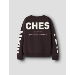 NAME IT KIDS pige - Nokki langærmet sweatshirt - Chocolate Plum