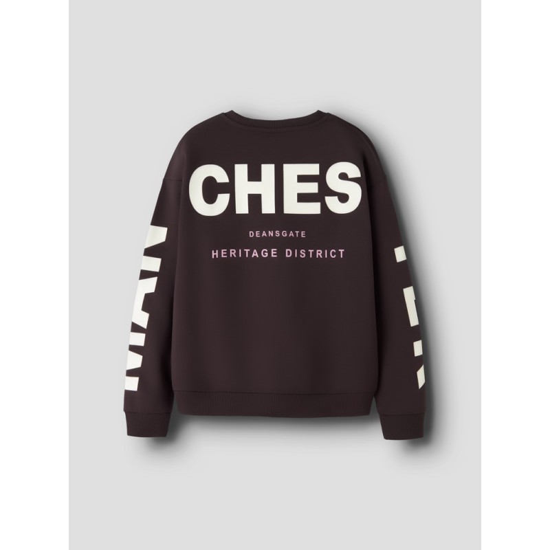 NAME IT KIDS Nokki langærmet sweatshirt - Chocolate Plum