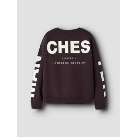 NAME IT KIDS Nokki langærmet sweatshirt - Chocolate Plum
