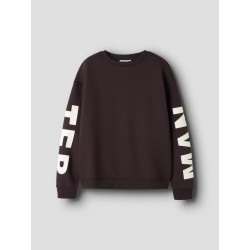 NAME IT KIDS pige - Nokki langærmet sweatshirt - Chocolate Plum