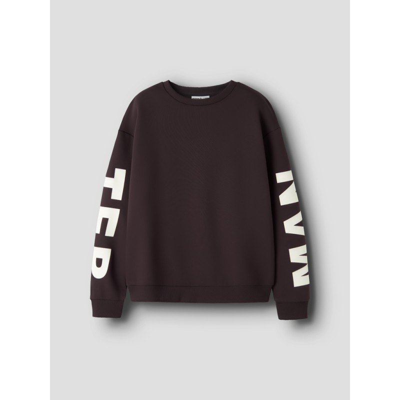 NAME IT KIDS Nokki langærmet sweatshirt - Chocolate Plum