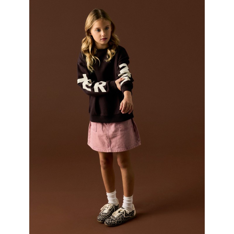 NAME IT KIDS Nokki langærmet sweatshirt - Chocolate Plum