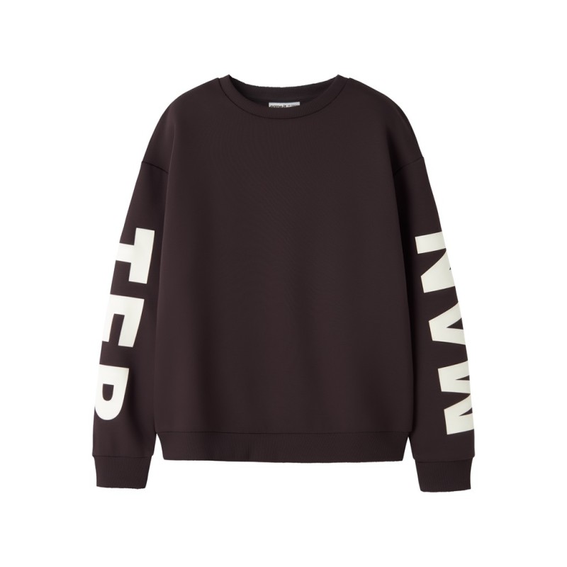 NAME IT KIDS pige - Nokki langærmet sweatshirt - Chocolate Plum