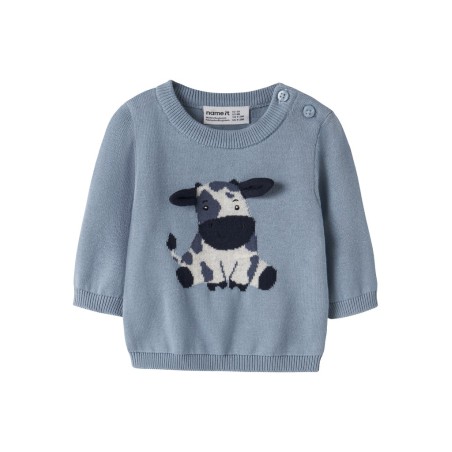 NAME IT BABY Ligan langærmet strik - Ashley Blue