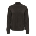 ONLY CARMAKOMA Princess langærmet highneck strik - Chocolate Torte / MELANGE