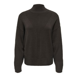 ONLY CARMAKOMA Princess langærmet highneck strik - Chocolate Torte / MELANGE