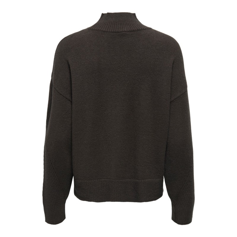 ONLY CARMAKOMA Princess langærmet highneck strik - Chocolate Torte / MELANGE