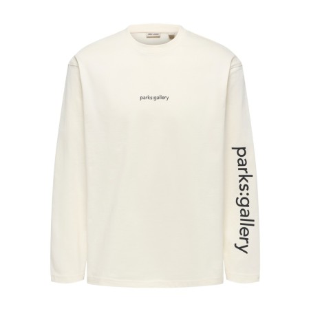 ONLY & SONS Fred relaxed langærmet t-shirt - Egret / PARKS GALLERY