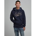 JACK & JONES STRUCTURE APPLICATION SWEAT HOOD L/S- BLACK