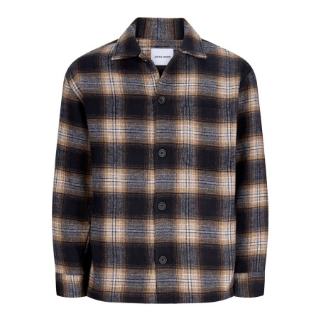JACK & JONES PLUS Soho ollie langærmet overshirt - Navy Blazer / CHECK