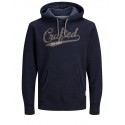JACK & JONES STRUCTURE APPLICATION SWEAT HOOD L/S- BLACK