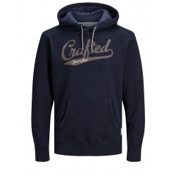 JACK & JONES STRUCTURE APPLICATION SWEAT HOOD L/S- BLACK