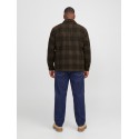 JACK & JONES PLUS Soho ollie langærmet overshirt - Olive Night / CHECK