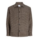 JACK & JONES Soho ollie langærmet overshirt - Cocoa Pattern / HOUNDSTOOTH