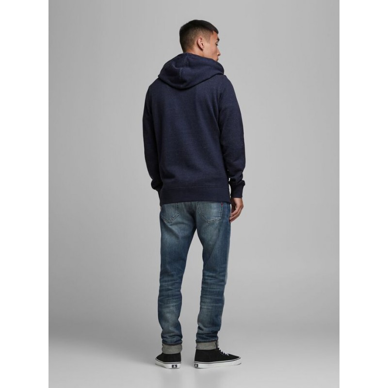 JACK & JONES STRUCTURE APPLICATION SWEAT HOOD L/S- BLACK