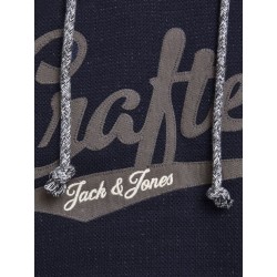 JACK & JONES STRUCTURE APPLICATION SWEAT HOOD L/S- BLACK