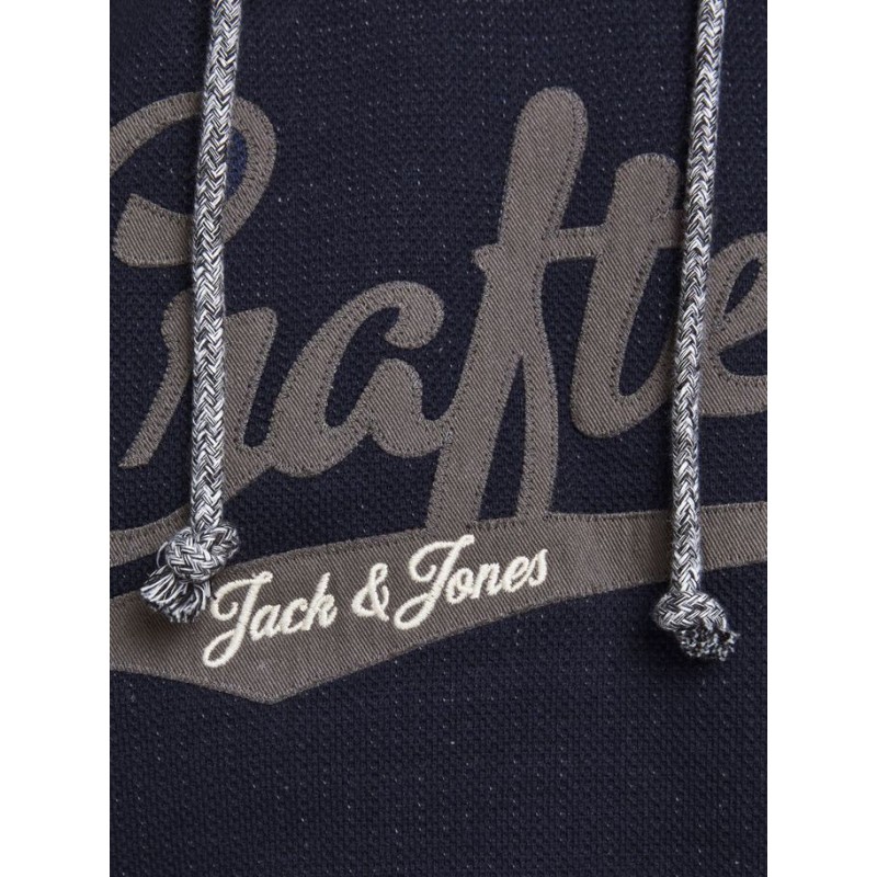 JACK & JONES STRUCTURE APPLICATION SWEAT HOOD L/S- BLACK