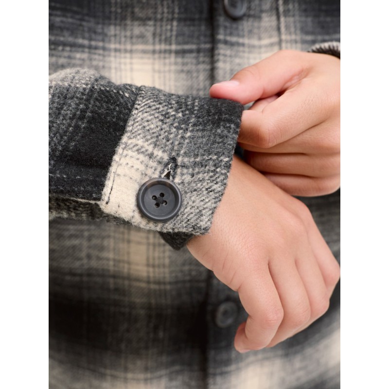 JACK & JONES JUNIOR Soho ollie langærmet overshirt - Asphalt / CHECKS