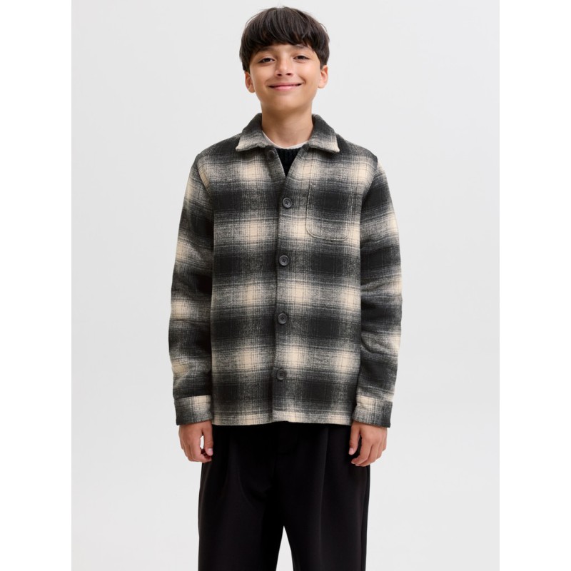 JACK & JONES JUNIOR Soho ollie langærmet overshirt - Asphalt / CHECKS