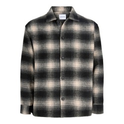 JACK & JONES JUNIOR Soho ollie langærmet overshirt - Asphalt / CHECKS