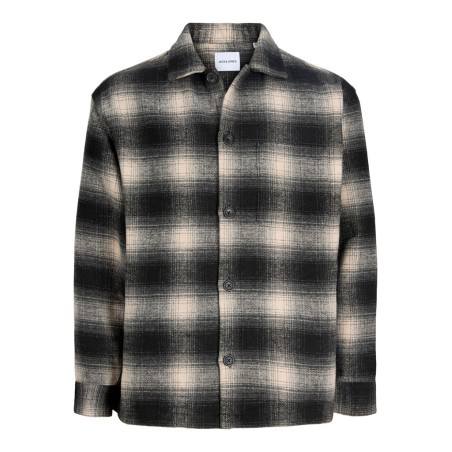 JACK & JONES JUNIOR Soho ollie langærmet overshirt - Asphalt / CHECKS