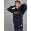 JACK & JONES STRUCTURE APPLICATION SWEAT HOOD L/S- BLACK