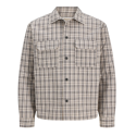 JACK & JONES Norrebro check langærmet overshirt - Feather Gray / CHECKS