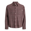 JACK & JONES Frederiksberg flannel langærmet skjorte - Chocolate Truffle / CHECKS