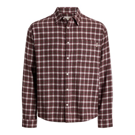 JACK & JONES Frederiksberg flannel langærmet skjorte - Chocolate Truffle / CHECKS