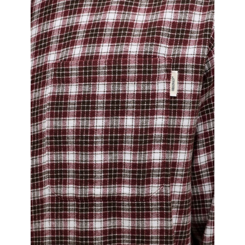 JACK & JONES Frederiksberg flannel langærmet skjorte - Chocolate Truffle / CHECKS