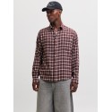 JACK & JONES Frederiksberg flannel langærmet skjorte - Chocolate Truffle / CHECKS