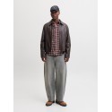 JACK & JONES Frederiksberg flannel langærmet skjorte - Chocolate Truffle / CHECKS