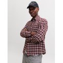 JACK & JONES Frederiksberg flannel langærmet skjorte - Chocolate Truffle / CHECKS