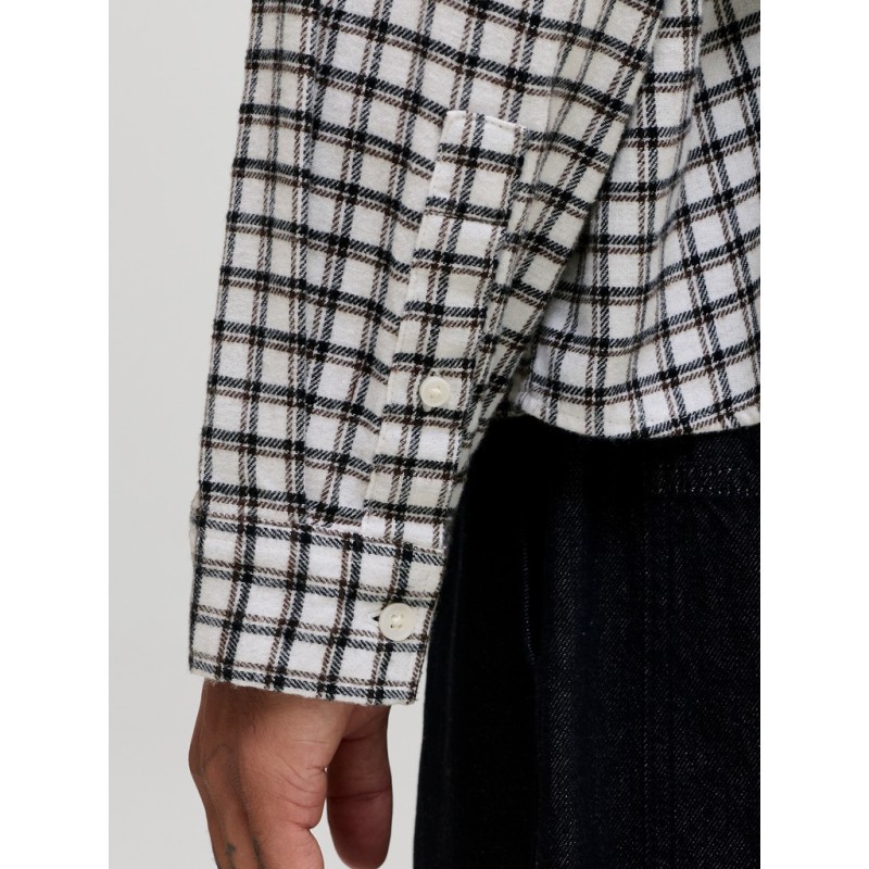 JACK & JONES Frederiksberg flannel langærmet skjorte - Antique White / CHECKS
