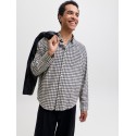 JACK & JONES Frederiksberg flannel langærmet skjorte - Antique White / CHECKS