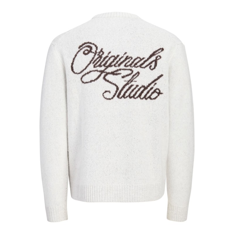 JACK & JONES Chamberi jacquard striktrøje - Sea Salt