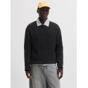 JACK & JONES Chamberi jacquard striktrøje - Black