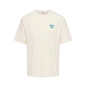 ONLY & SONS Mass chill life relaxed T-shirt - Egret Print / SANDO SOCIAL